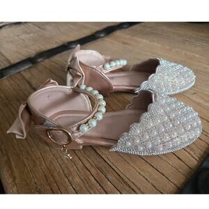 Girls Dress Wedding Party Pearl Sandals Dress Shoes sz 11